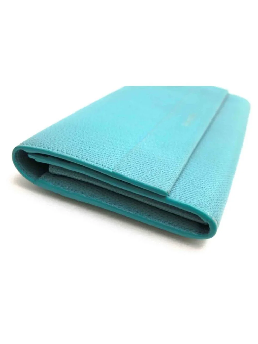 Tiffany & Co Wallet Leather Blue Continental Flap with Coin Purse Bifold